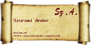 Szuromi Andor névjegykártya